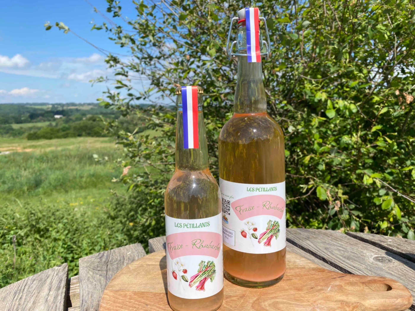 Boisson petillante fraise rhubarbe 75 cl par 6 bouteilles