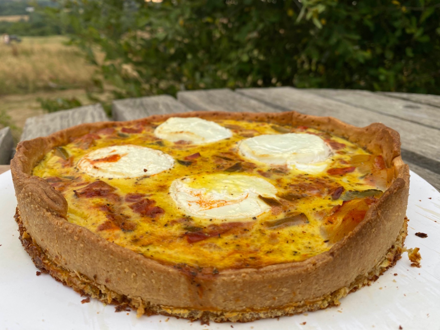 Tarte aux courgettes, tomates et chèvre pour 4 personnes (21 cm)